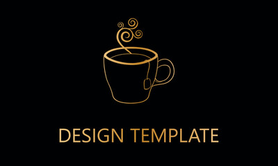 coffee cup with bag vector logo template