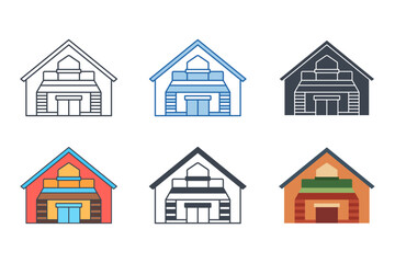 Warehouse icon symbol template for graphic and web design collection logo vector illustration