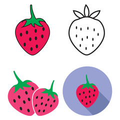 strawberry icon vector