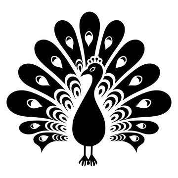recommend clip art: Peacock bird, vector art, isolates on white background, vector illustration.