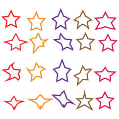 Star icons. Sparkles, shining burst. Vector symbols star isolated on white and coloring background