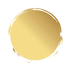 Golden grunge circle and brushes. Gold paints. Vector illustration. - obrazy, fototapety, plakaty