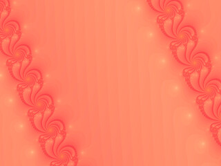 Beautiful orange background, card for congratulations with a beautiful pattern