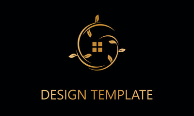 Obraz premium tree branch home vector logo template