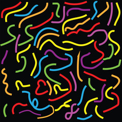 
Fun colorful seamless pattern collection. Creative abstract style art background for children. Trendy texture design with basic shapes. Simple childish doodle wallpaper print set.
