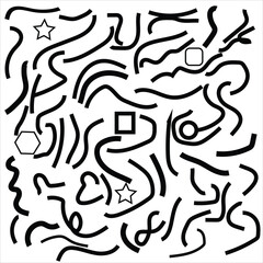 hand drawn doodle seamless pattern collection. Creative abstract style art background for children. Trendy texture design with basic shapes. Simple childish doodle wallpaper print set.