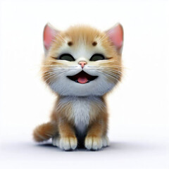 Fototapeta premium Playful Paws and Whiskers in 3D, Generative AI