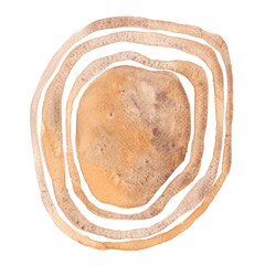 Abstract brown banner watercolor illustration for decoration on crafted , coffee cafe and historical concept.