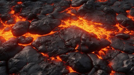 Lava texture and cracked ground surface Generative AI