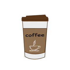 Coffee cup on white background for icon decoration 
