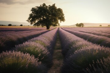 Lavender blooming beautiful field, summer provence.