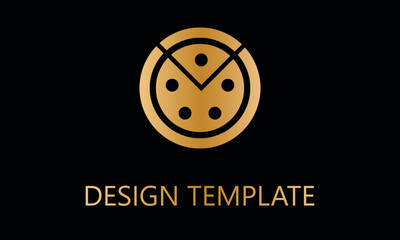 pizza with slice vector logo template