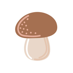 Simple Autumn mushroom. Hand drawn stylized element for autumn decorative design, halloween invitation, harvest or thanksgiving. Vector illustration