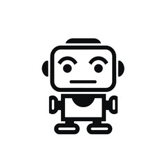 Fototapeta premium Cute robot icon, chat bot design illustration. flat style, logo design, UI UX element for web design, vector