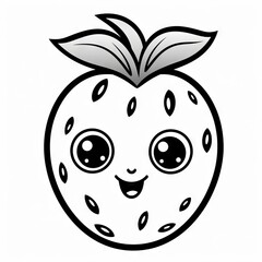 Obraz premium strawberry pictures for coloring books. strawberry outline. Generative AI