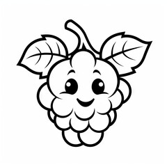 Grapes pictures for coloring books. Grapes outline. Generative AI