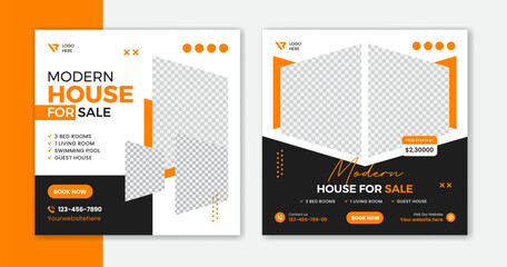 Real Estate Social Media Post Layout template design
