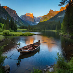 Obraz premium boat on the lake