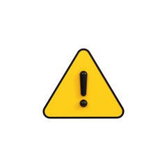 Alert or Warning signs 3d rendering of alert isolated on a transparent background 
