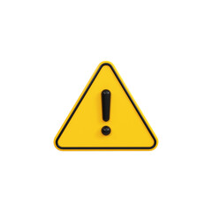 Alert or Warning signs 3d rendering of alert isolated on a transparent background 
