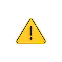 Alert or Warning signs 3d rendering of alert isolated on a transparent background 

