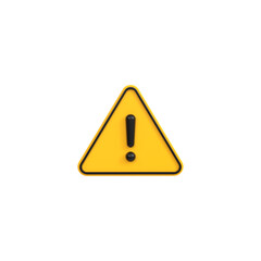 Alert or Warning signs 3d rendering of alert isolated on a transparent background 
