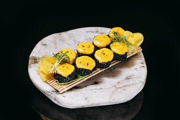 Black Baked sushi
