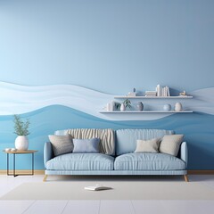Fototapeta na wymiar Calming blue background with a modern stylish twist, generative ai