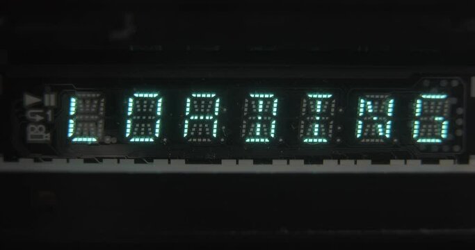 LCD display close-up, playing a disc from a DVD player