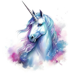 Obraz na płótnie Canvas fantasy unicorn isolated white background Created with GenAI Software