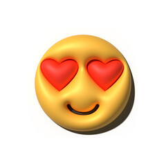 Yellow emoji  love emoticons faces with facial expressions 3D stylized Emoji icons
