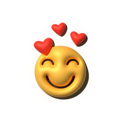 Yellow emoji  love emoticons faces with facial expressions 3D stylized Emoji icons