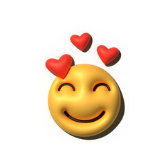 Yellow emoji  love emoticons faces with facial expressions 3D stylized Emoji icons