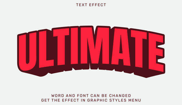 Ultimate text effect in 3d style. Text emblem for advertising, branding, business logo