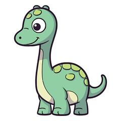 Obraz premium Playful Prehistoric Pal: Cute Apatosaurus Dinosaur Illustration