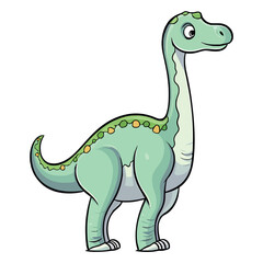 Fototapeta premium Playful Prehistoric Pal: Cute Apatosaurus Dinosaur Illustration
