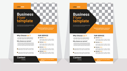 business flyer design and digital marketing agency brochure cover template with photo Free Vector.
