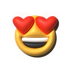 Yellow emoji  love emoticons faces with facial expressions 3D stylized Emoji icons