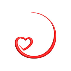 3d rendering Social Media Heart icon online social communication applications concept
