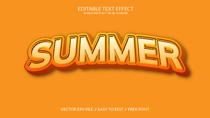 Summer 3D Editable Vector Text Effect Template