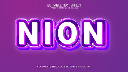 Neon 3D Editable Vector Text Effect Template