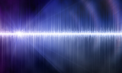 blue sound waves on black background