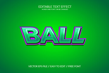 Ball 3D Editable Vector Text Effect Template