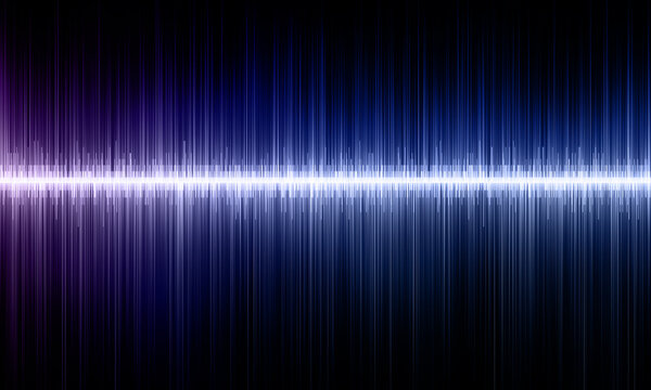 bright sound waves on black background