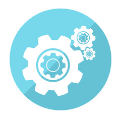 blue cog gear icon