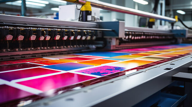 printing of the colored printed paper in a printing factory