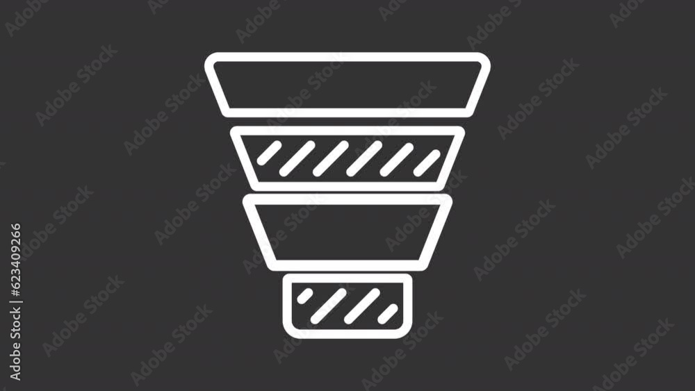 Poster marketing data white icons animation. animated line business charts. consumer behavior. data science