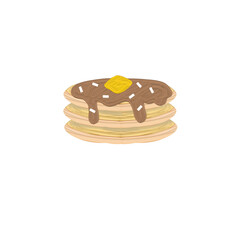 Cute doodle food drawn with oil brushes, the colors are beautiful,  bright and simple. 