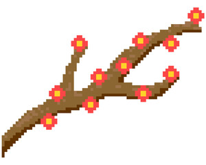 Obraz premium Pixel tree branch