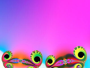 Design with gradient background, rainbow frog